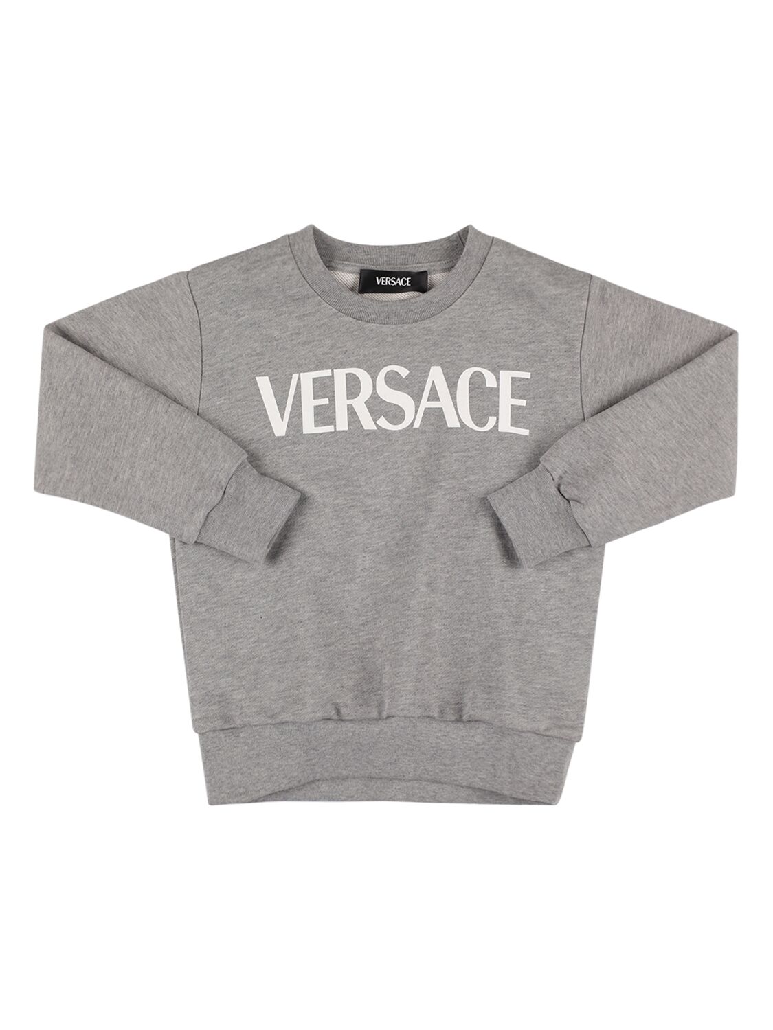 Versace Kids' Medusa Printed Crewneck Sweatshirt In Grey,white