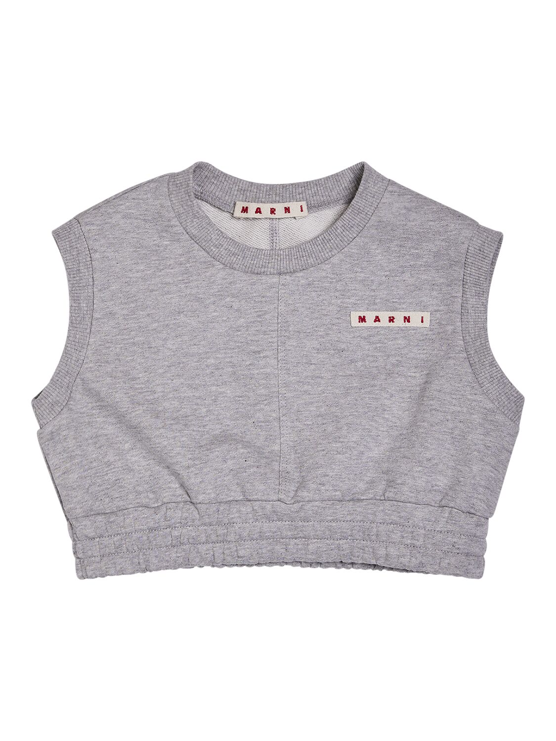 Image of Logo Cotton Crop Sleeveless Sweatshirt