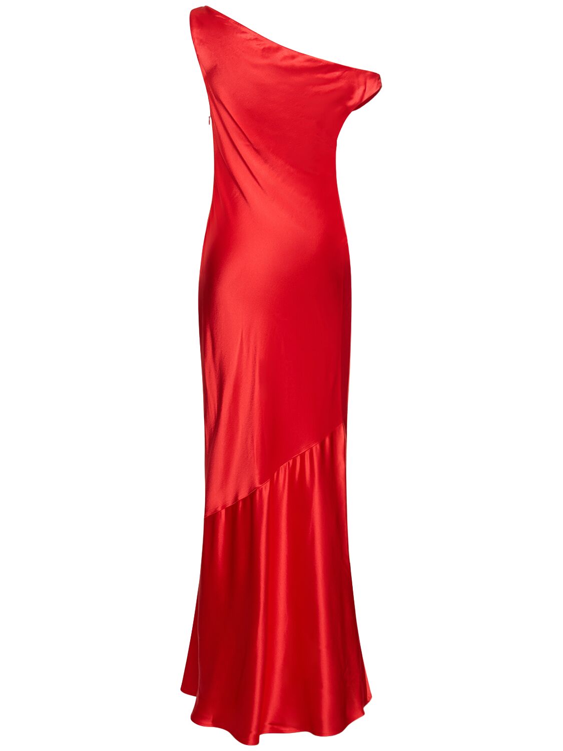 Shop Staud Ashanti Asymmetric Neckline Maxi Dress In Red