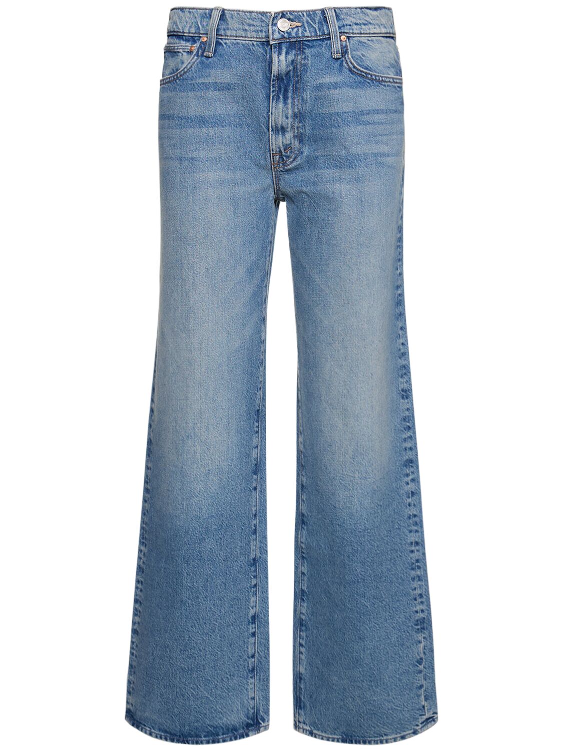 Mother The Dodger Sneak High Rise Jeans In Blue