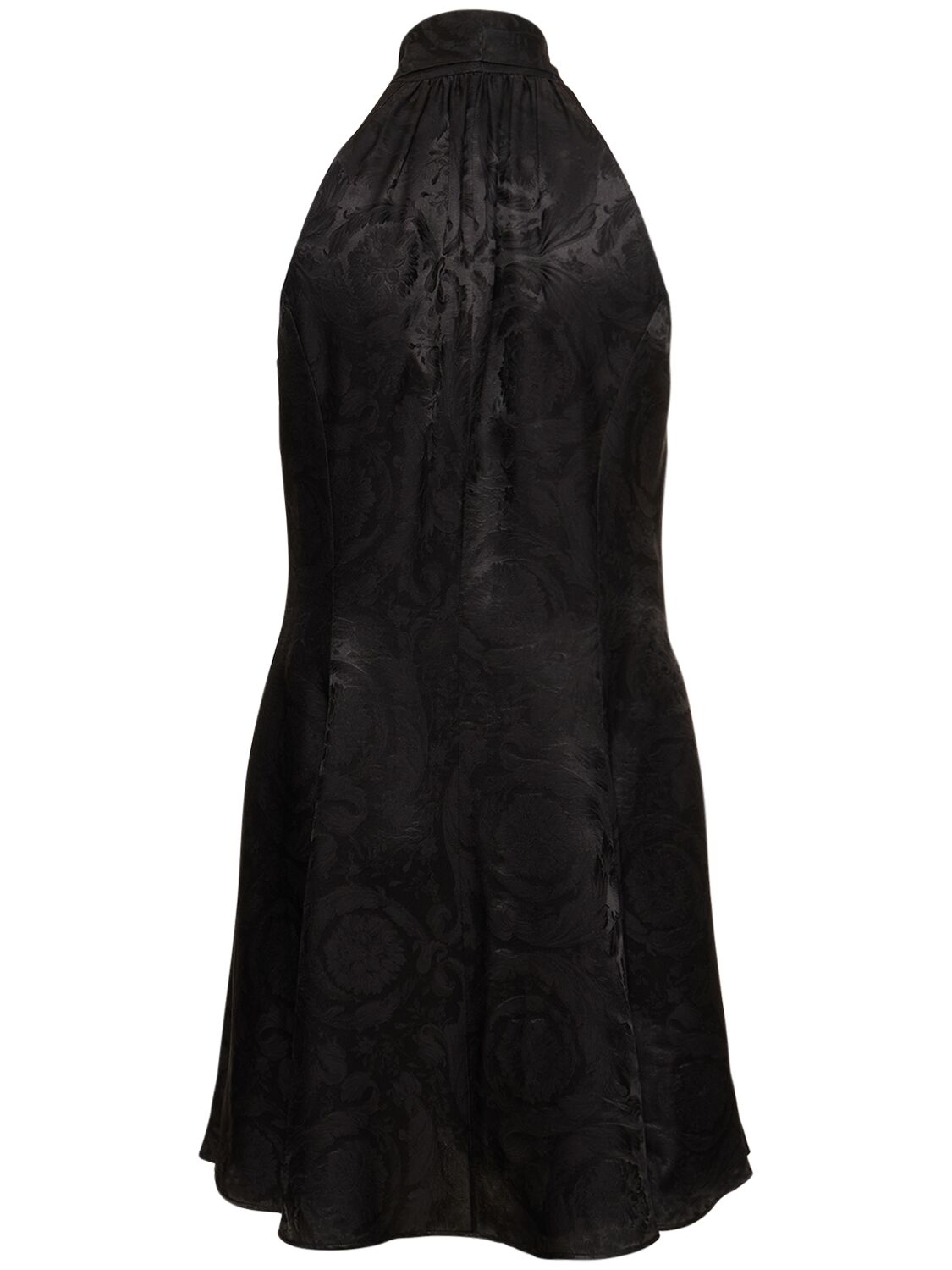 Shop Versace Baroque Jacquard Dress In Black