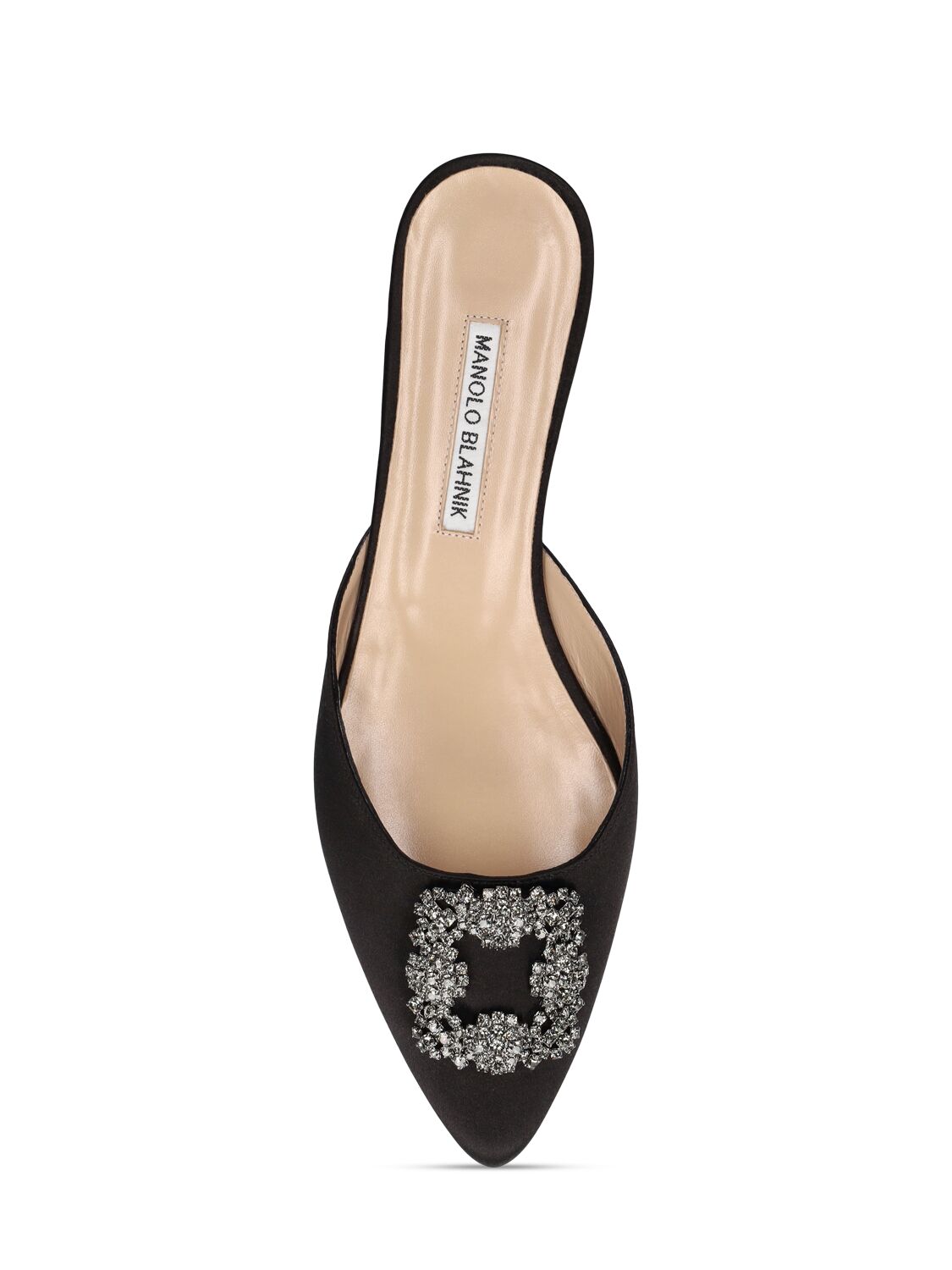 Shop Manolo Blahnik Hangisi Satin Mules In 블랙