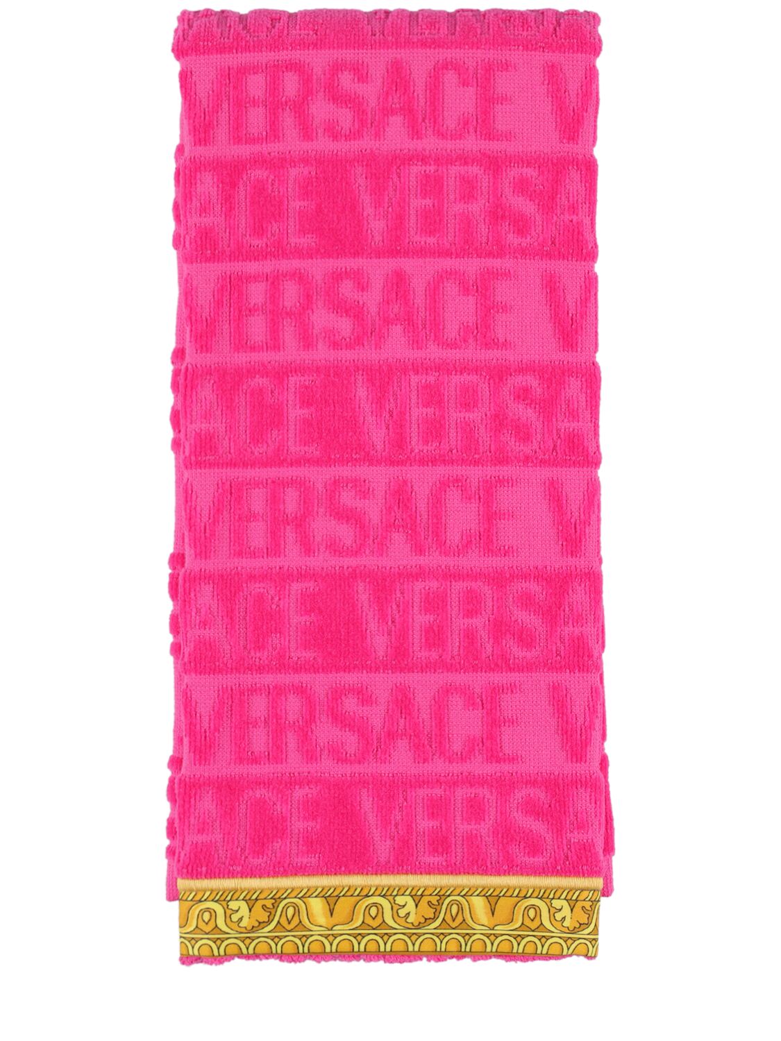 Versace I Heart Baroque Bath Towel In Pink