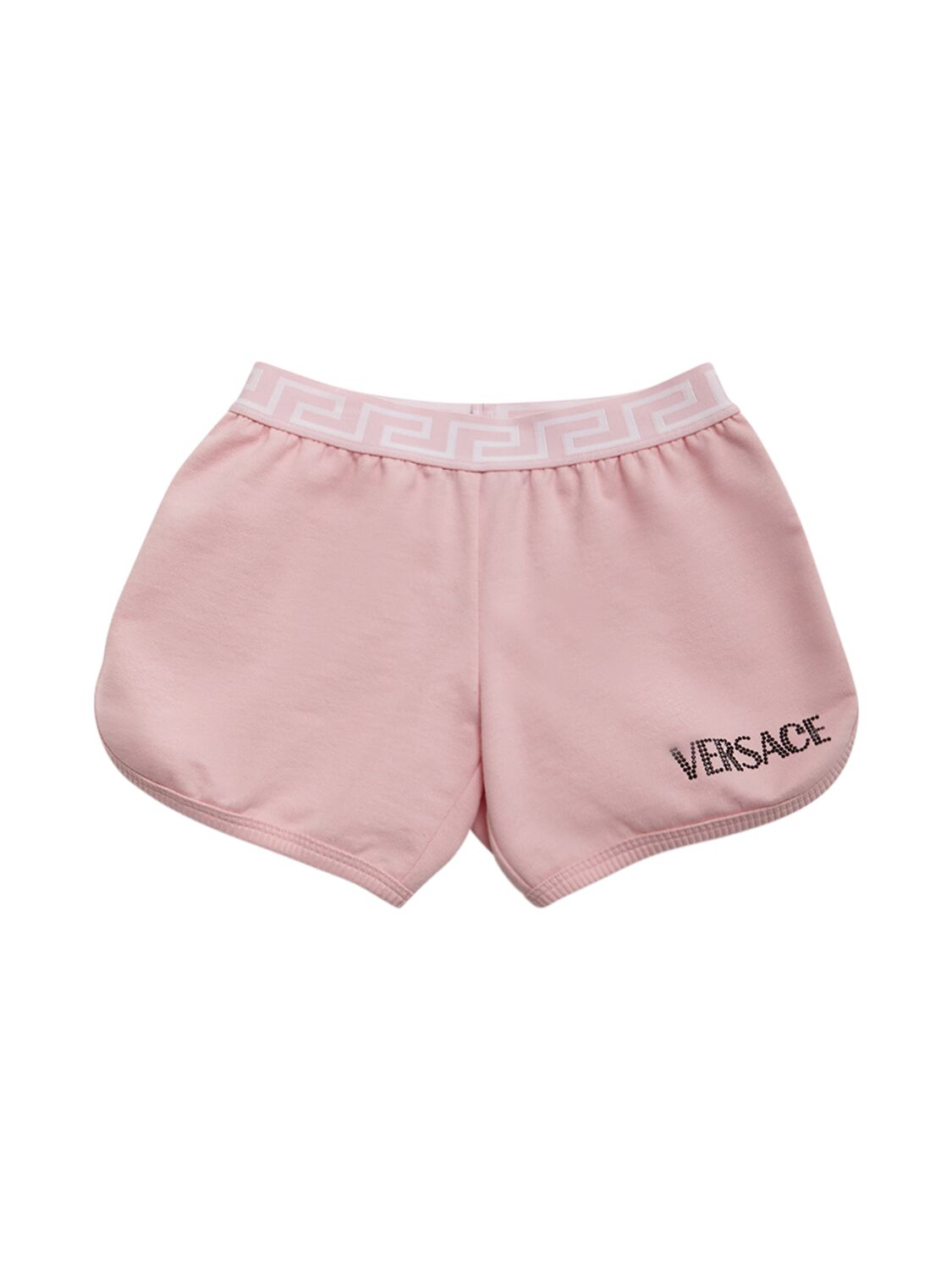Image of Embroidered Logo Cotton Jersey Shorts