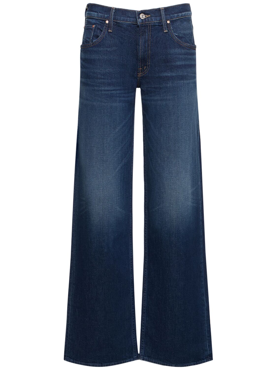 Shop Mother The Down Low Spinner Heel Jeans In Blue