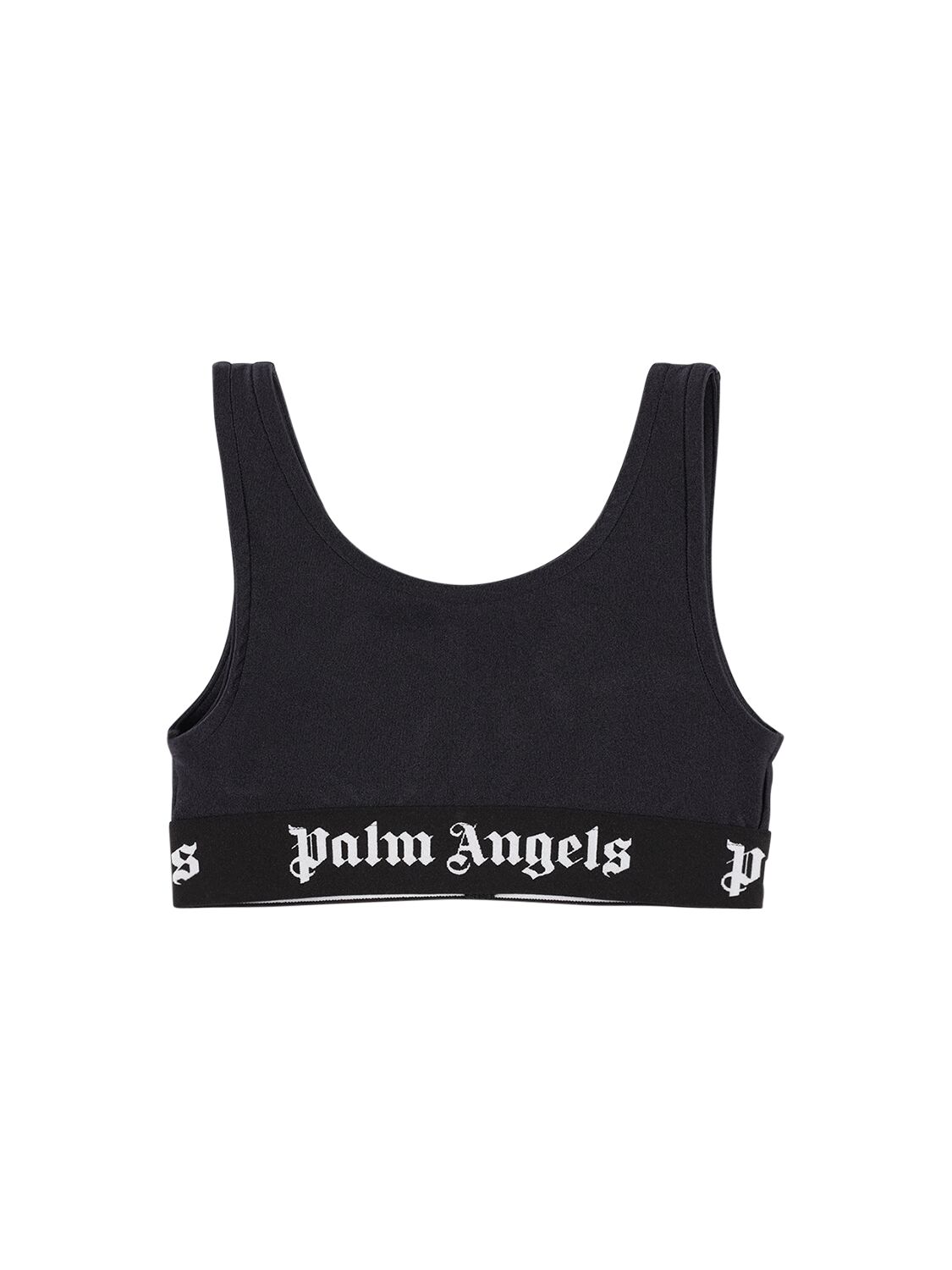 Palm Angels Kids' Logo Band Active Tech Tank Top In Black