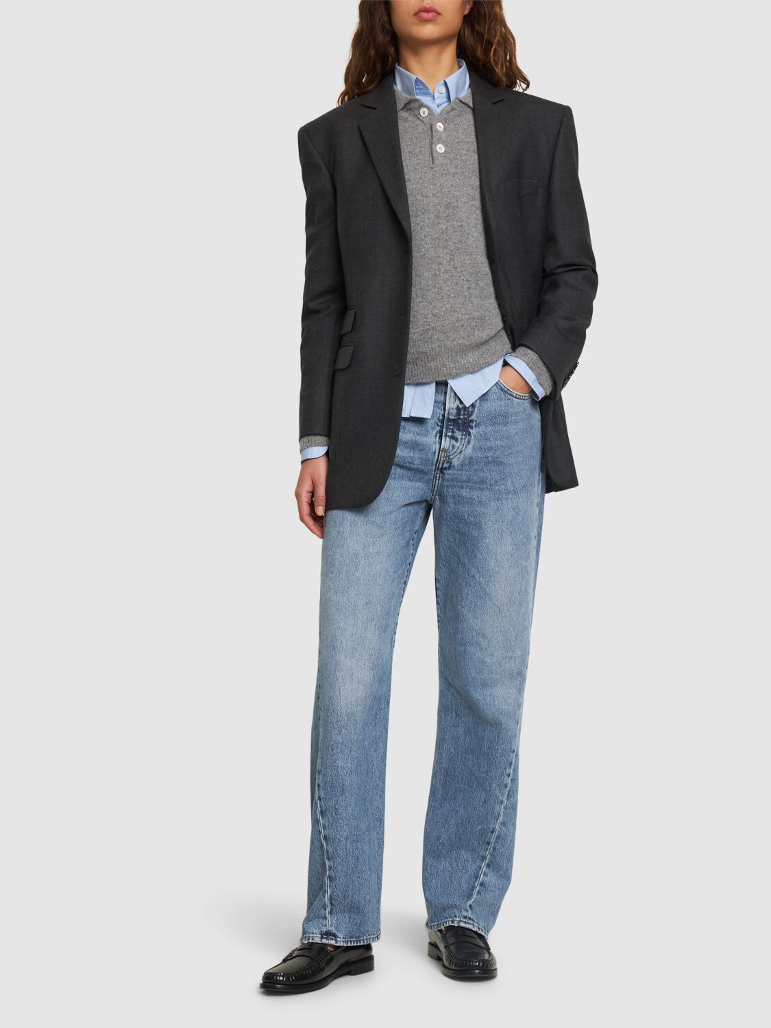 TOTÊME TWISTED SEAM FULL LENGTH DENIM JEANS 