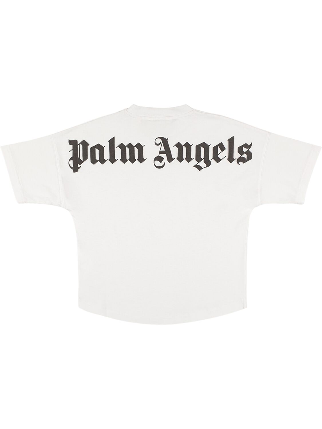 Palm Angels Kids' Classic Logo Cotton T-shirt In Weiss