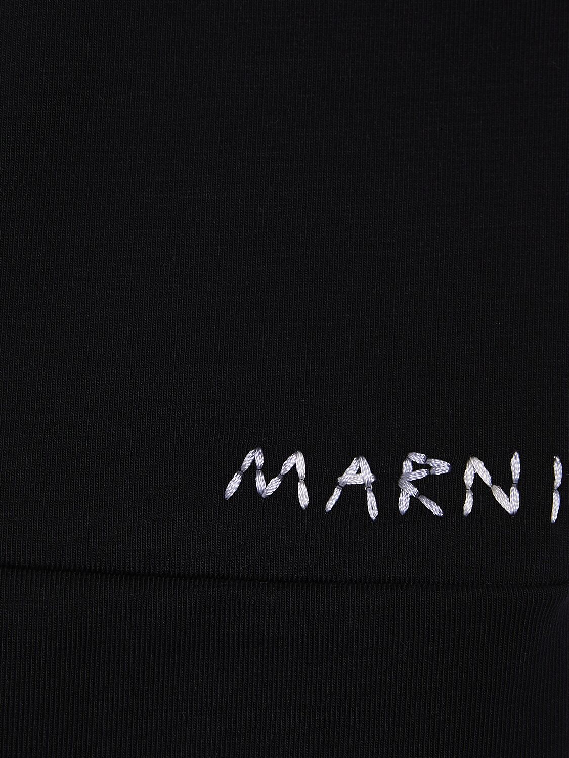 Shop Marni Junior Embroidered Logo Jersey Leggings In Black