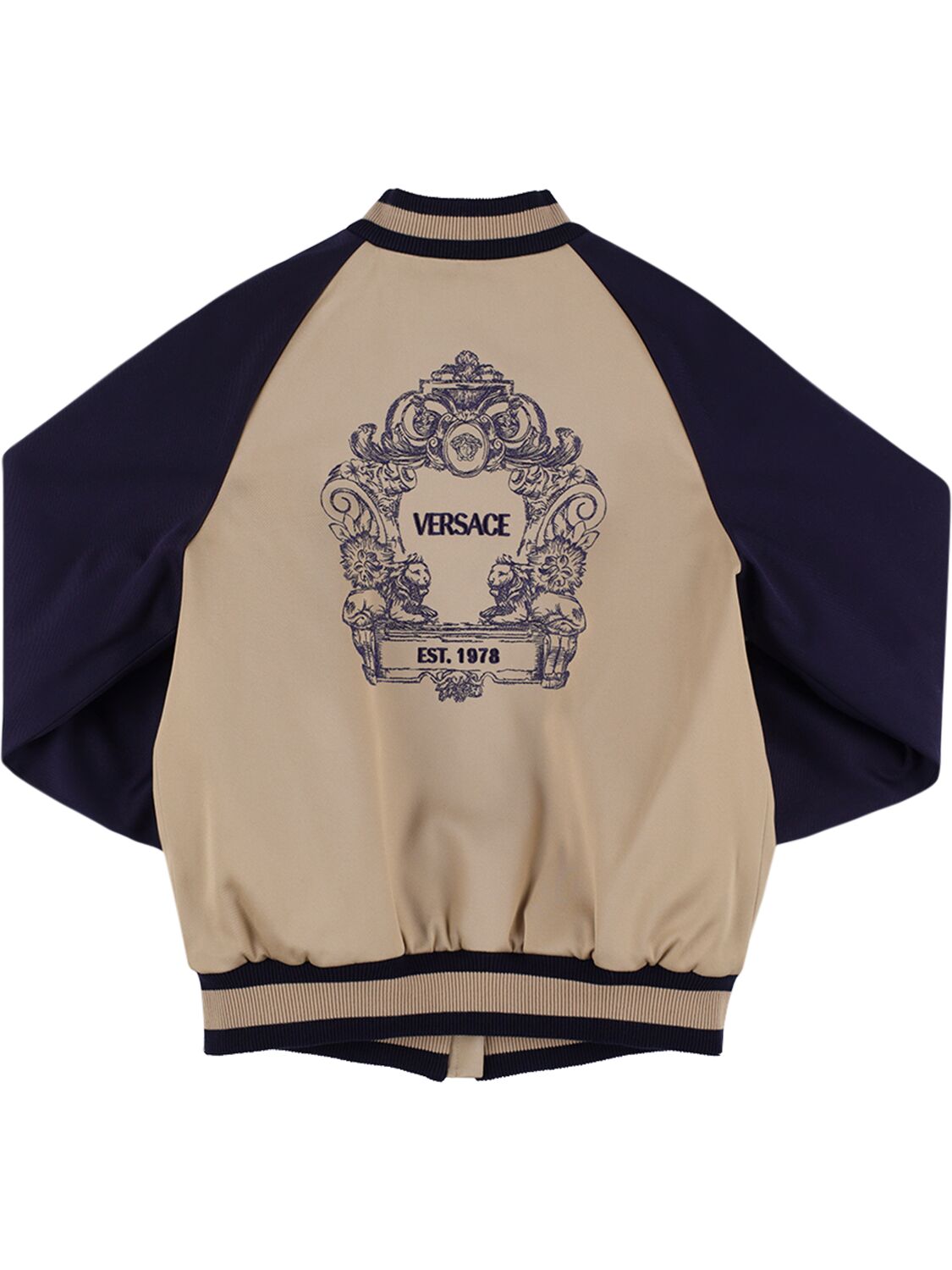 Versace Kids logo-embroidered bomber jacket - Neutrals