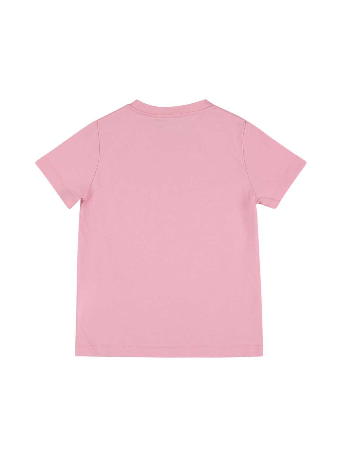 Shop Versace Logo Printed Cotton Jersey T-shirt In Pink,white