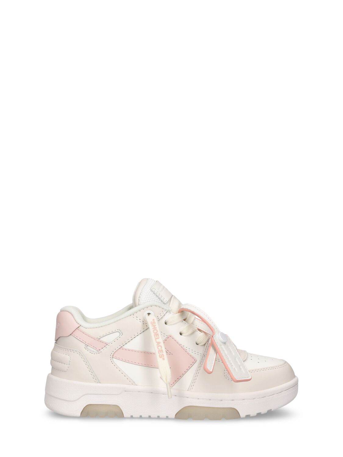 Off-white Kids' Out Of Office Leather Blend Sneakers In 오프 화이트
