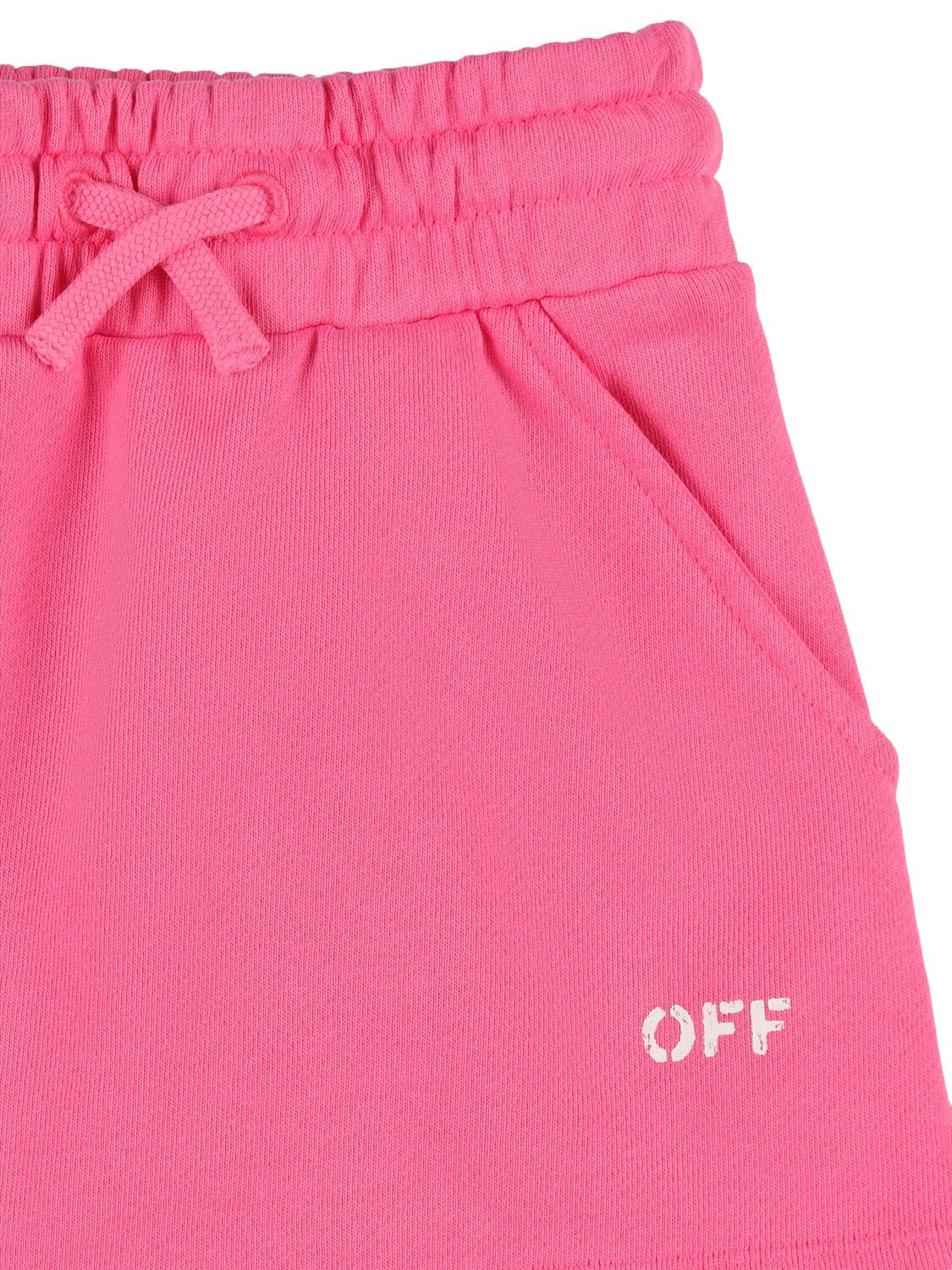 Shop Off-white Off Stamp Cotton Sweat Skirt In Fuchsia