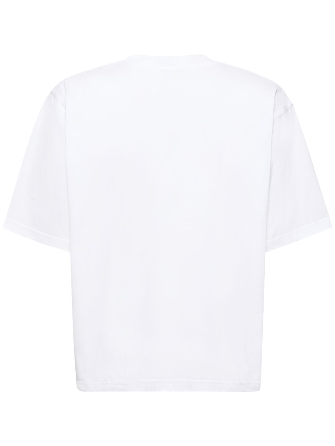 Shop Marni Flower Print Cotton Jersey Loose T-shirt In White