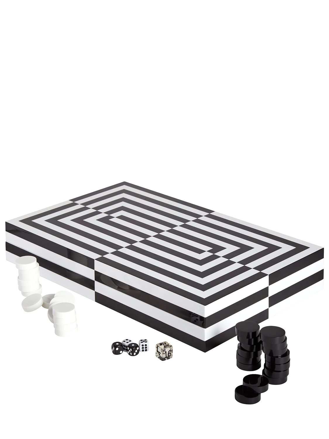 Jonathan Adler Op Art Backgammon Set In Black