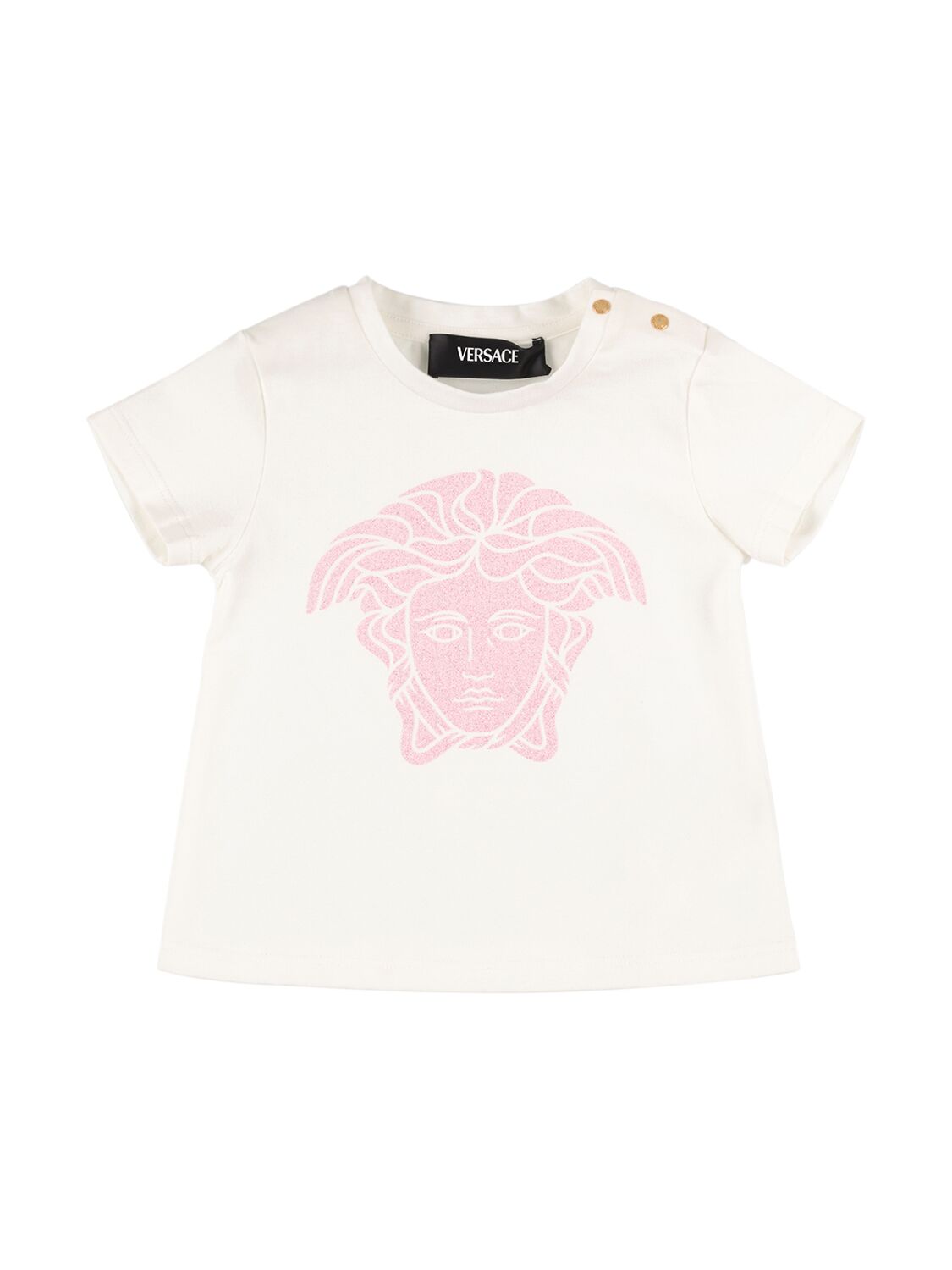 Versace Kids' Printed Cotton Jersey T-shirt In Pink