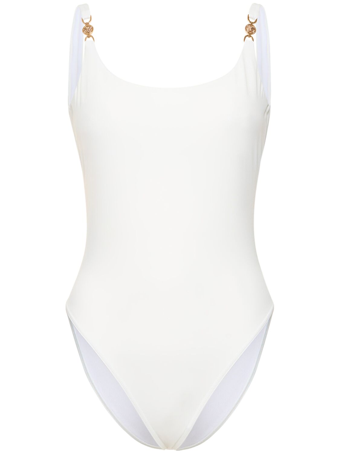 Shop Versace Medusa Tech One-piece Swimsuit In White