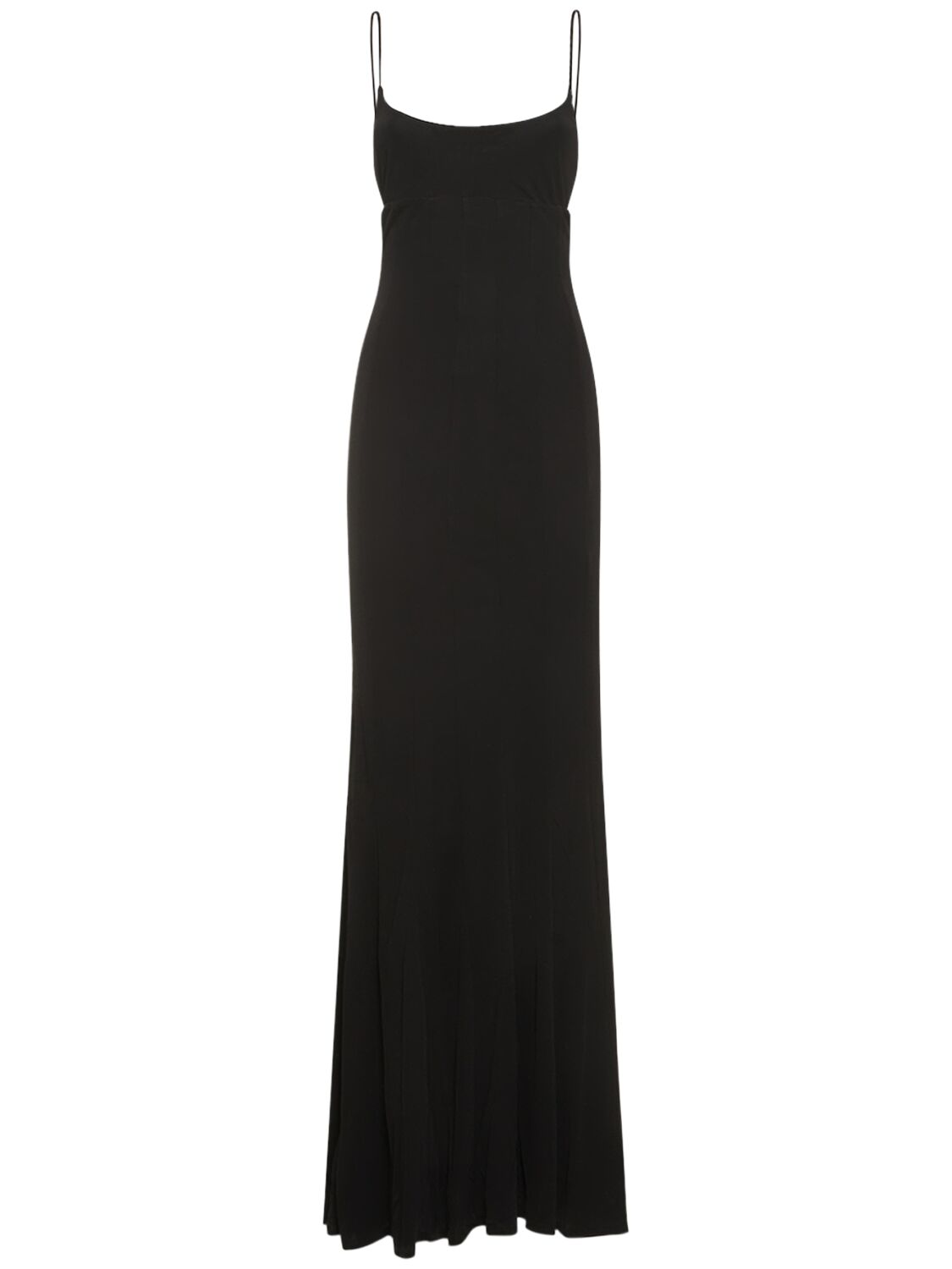 Shop Staud Lauren Viscose Long Dress In Black