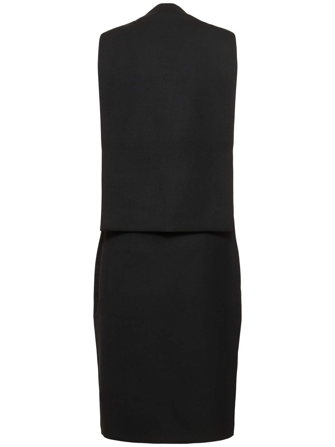 Shop Coperni Open Back Crepe Midi Dress W/cape In Black