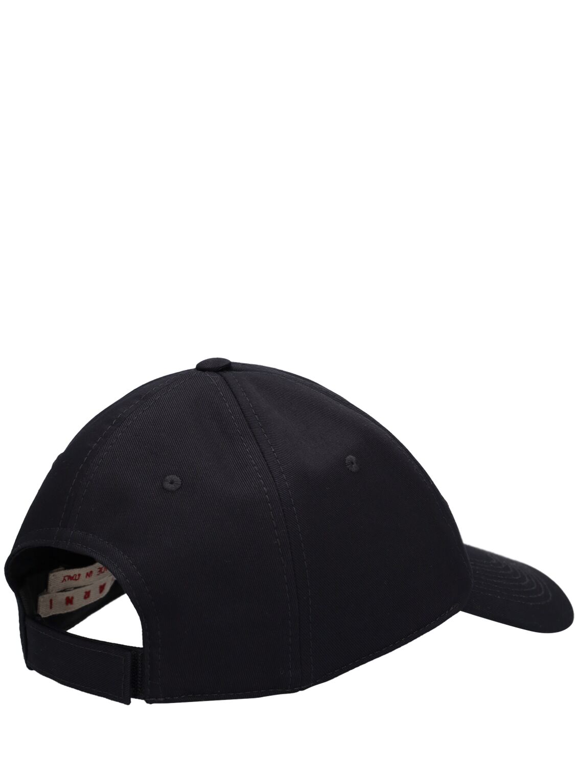 Shop Marni Logo Cotton Baseball Cap In Black
