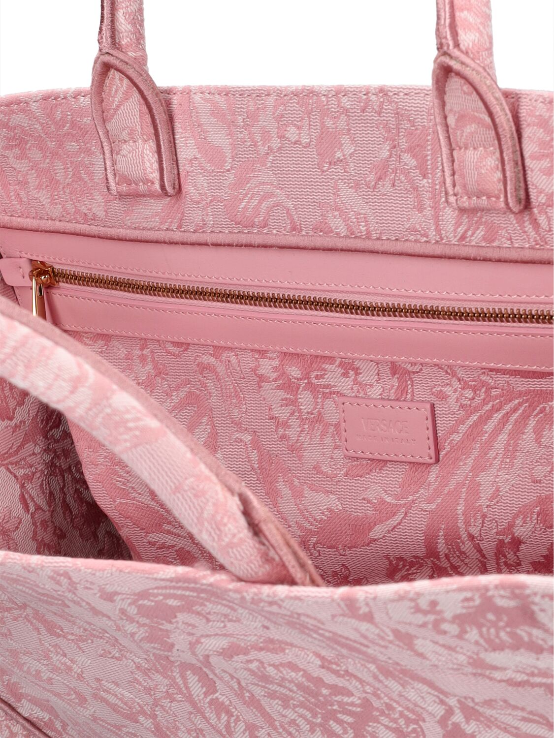 Shop Versace Large Barocco Jacquard Tote Bag In Blasses Pink