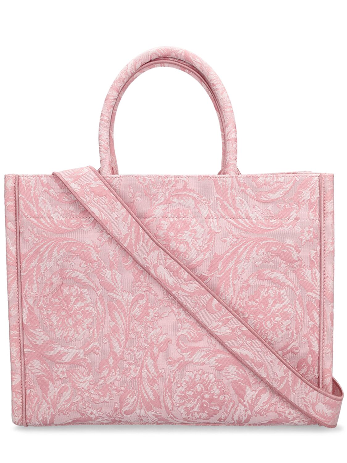 Shop Versace Large Barocco Jacquard Tote Bag In Blasses Pink