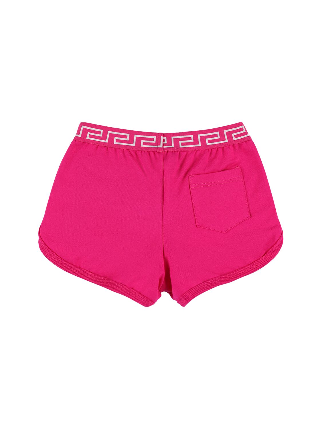 Shop Versace Cotton Blend Shorts In Pink