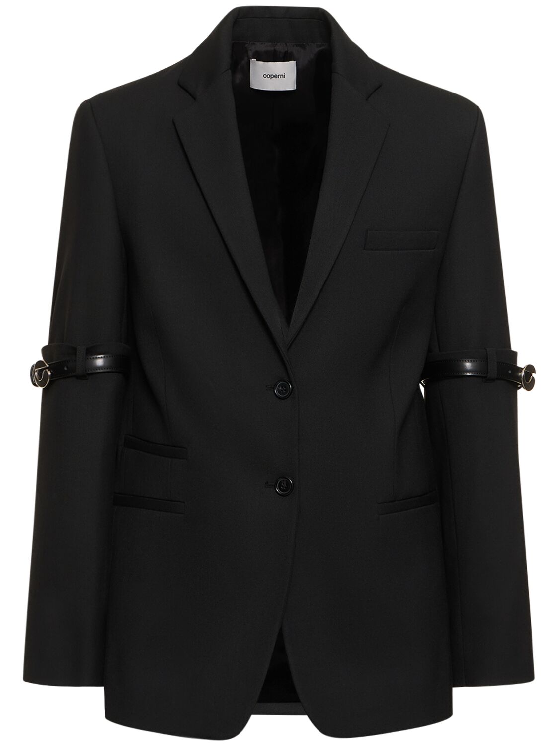Shop Coperni Logo Viscose Blend Blazer In Black