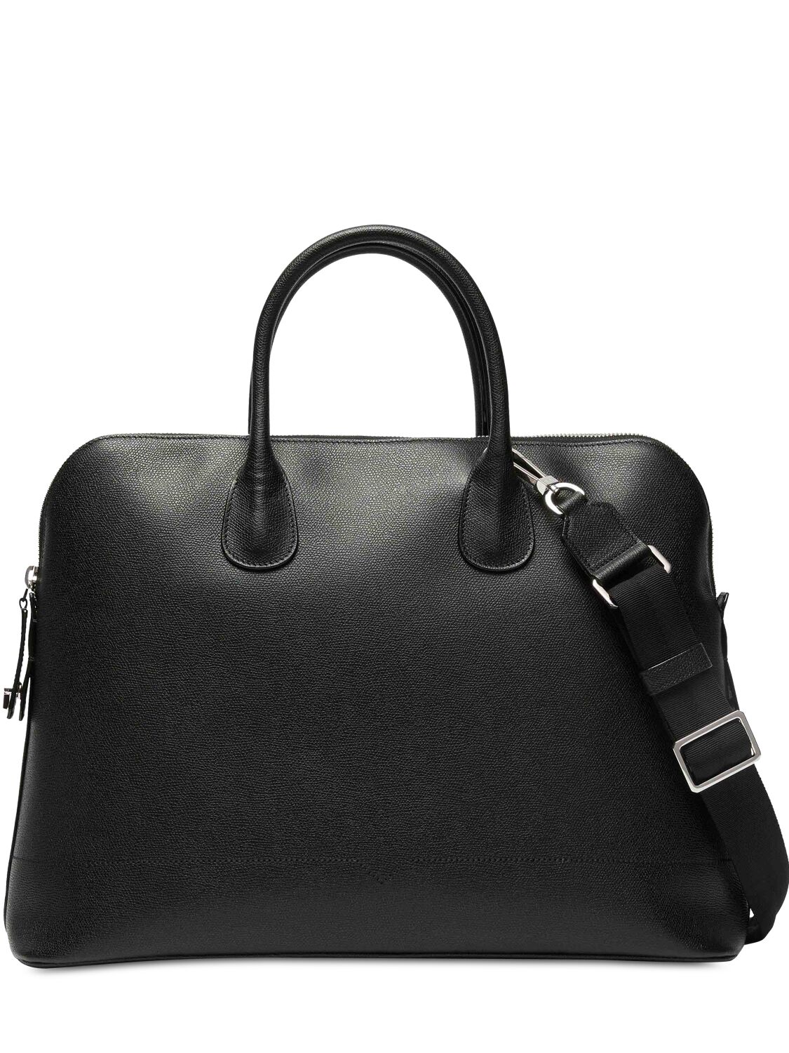 Valextra Sacca Leather Work Bag In Black