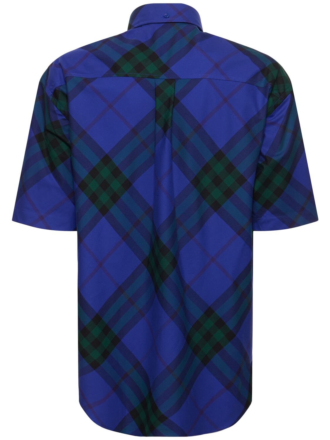 Shop Burberry Logo Check Printed Cotton Shirt In Blau