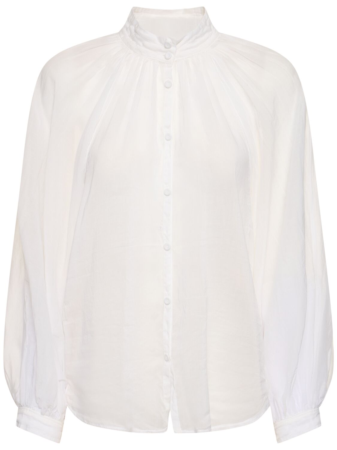 Shop Forte Forte Cotton & Silk Voile Bohemian Shirt In White