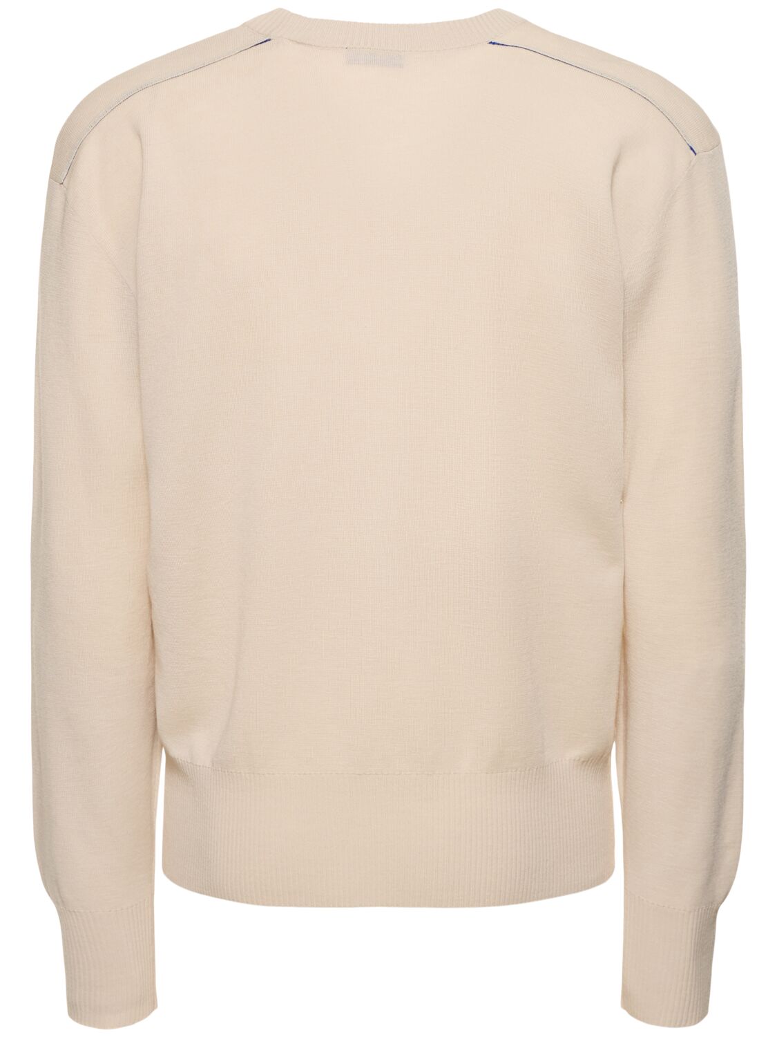 Shop Burberry Wool Knit Crewneck Sweater In Soap