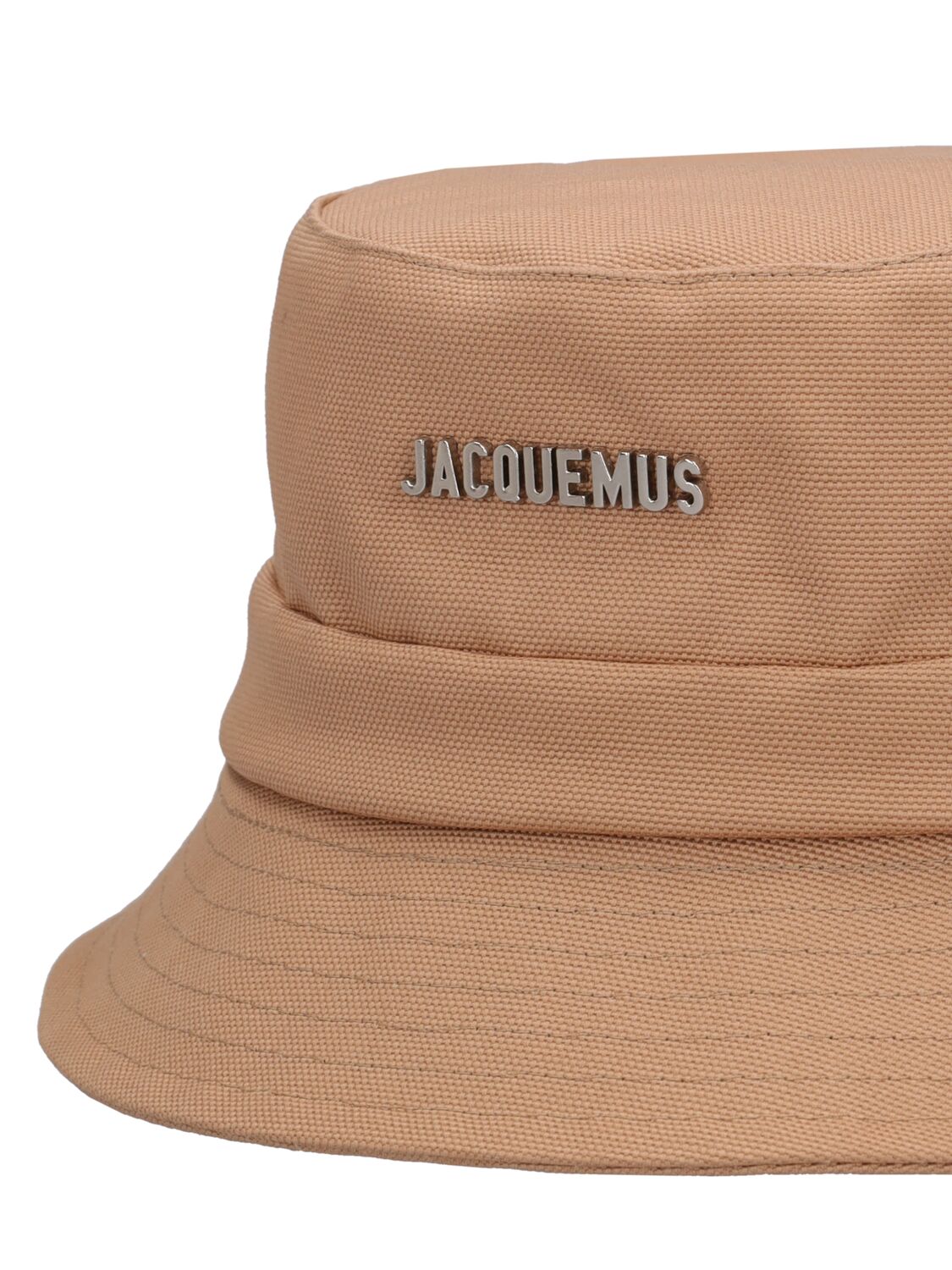 Shop Jacquemus Le Bob Gadjo Cotton Blend Bucket Hat In Beige