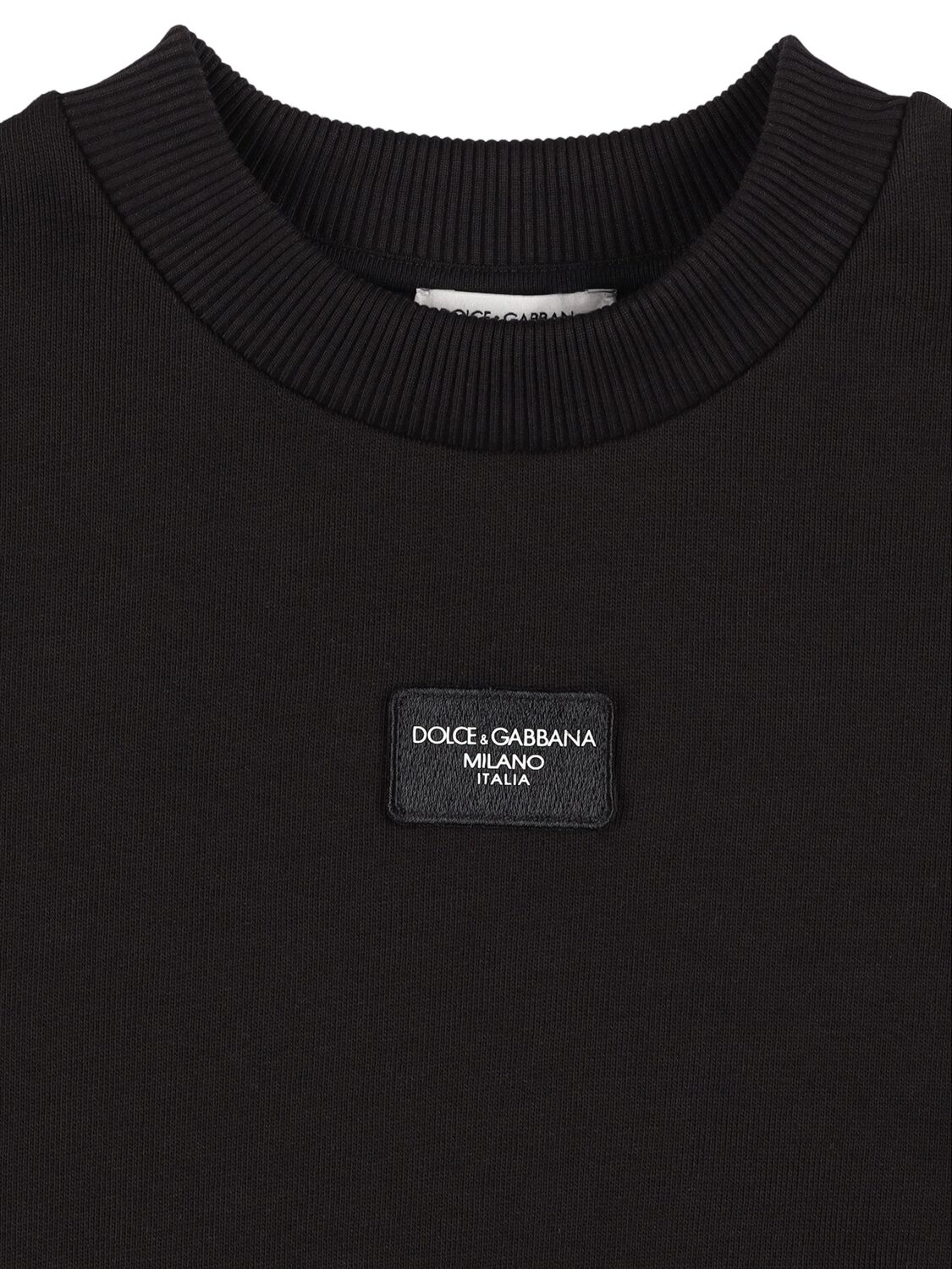 Shop Dolce & Gabbana Logo Cotton Sweatshirt In 블랙