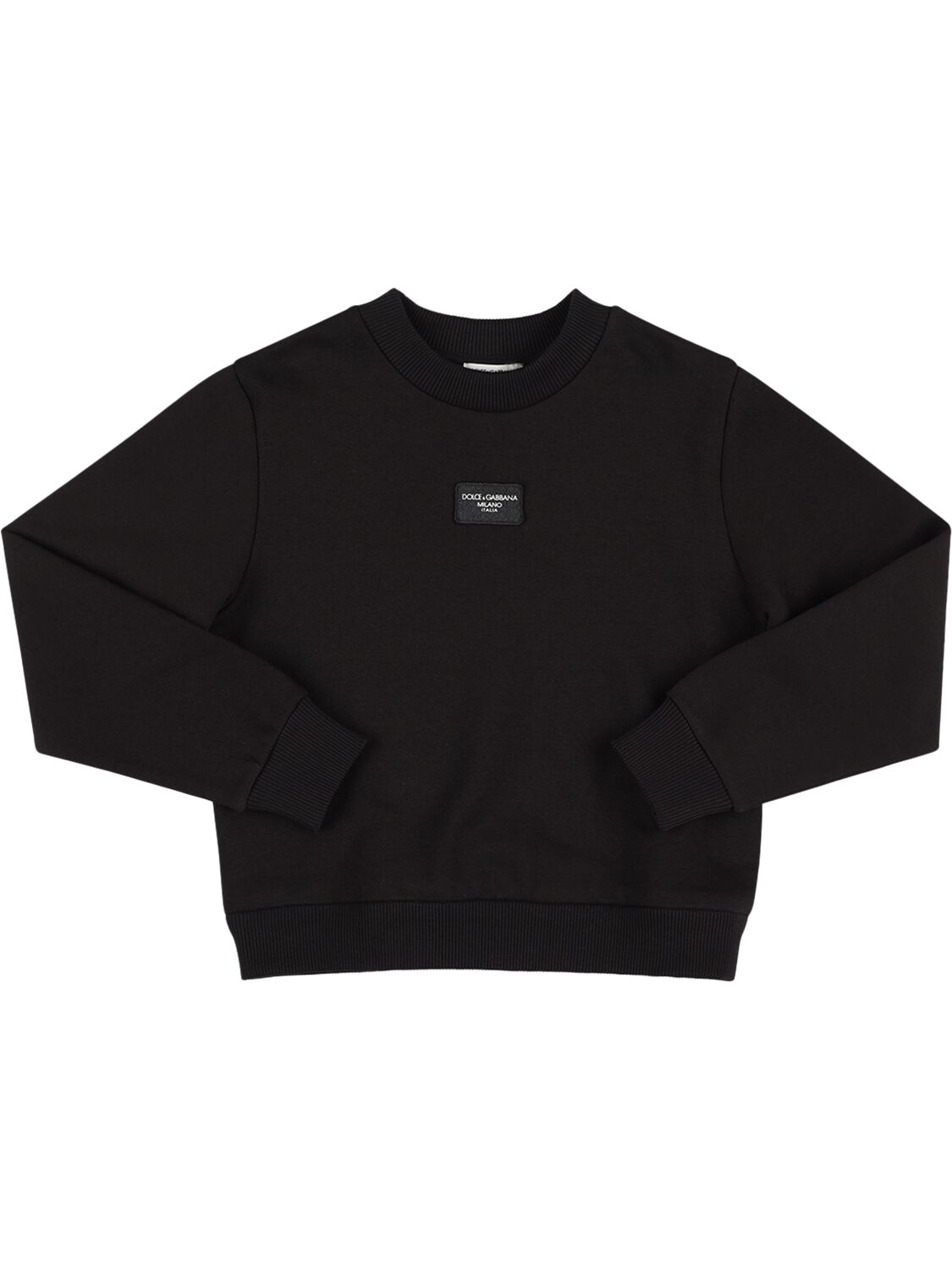 Dolce & Gabbana Kids' Logo Cotton Sweatshirt In 블랙