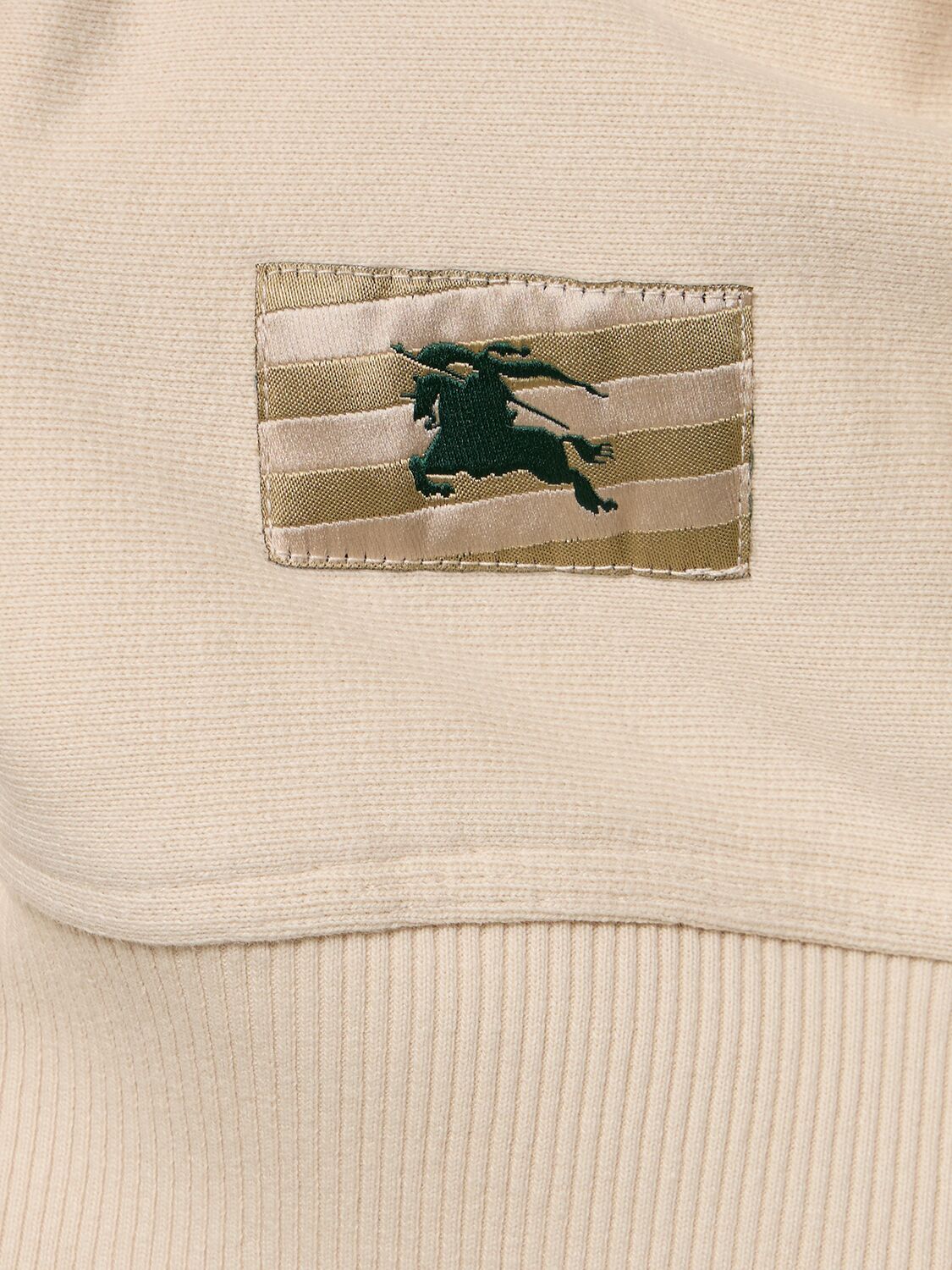 Shop Burberry Logo Cotton Hoodie In Soap