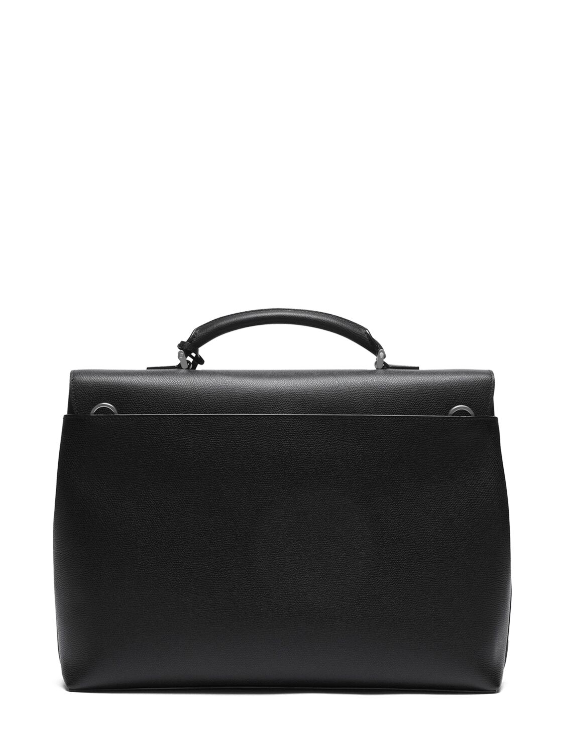 Shop Valextra Avietta Leather Briefcase In Black