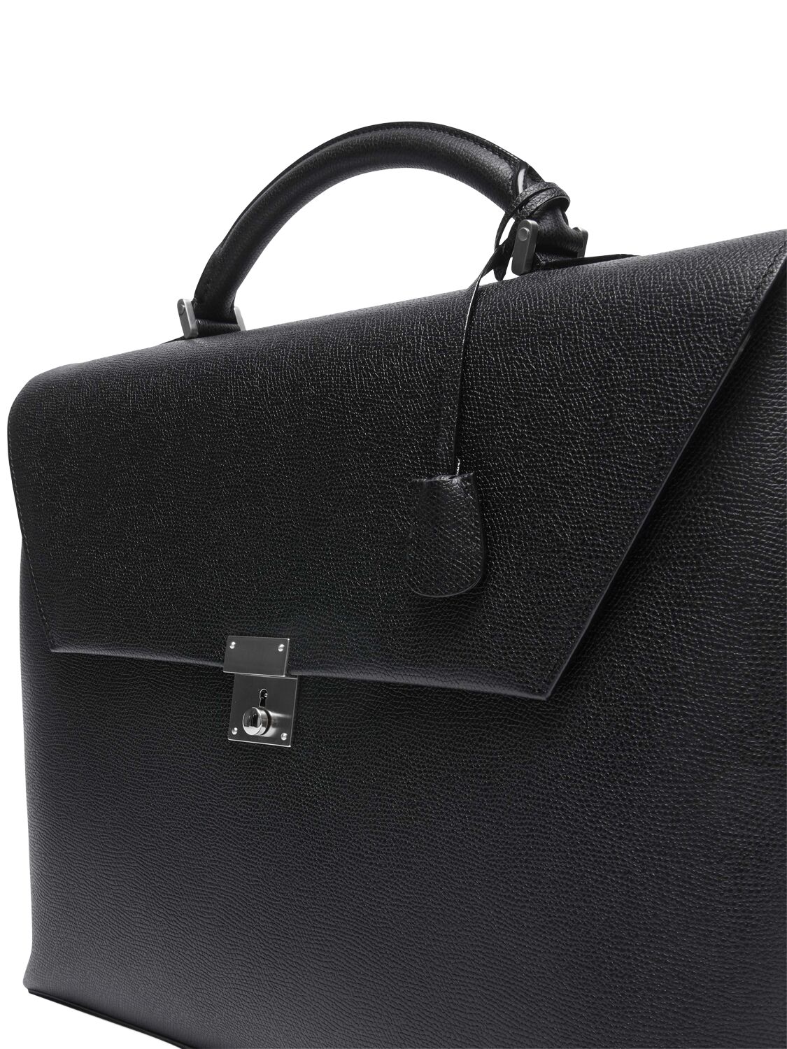 Shop Valextra Avietta Leather Briefcase In Black