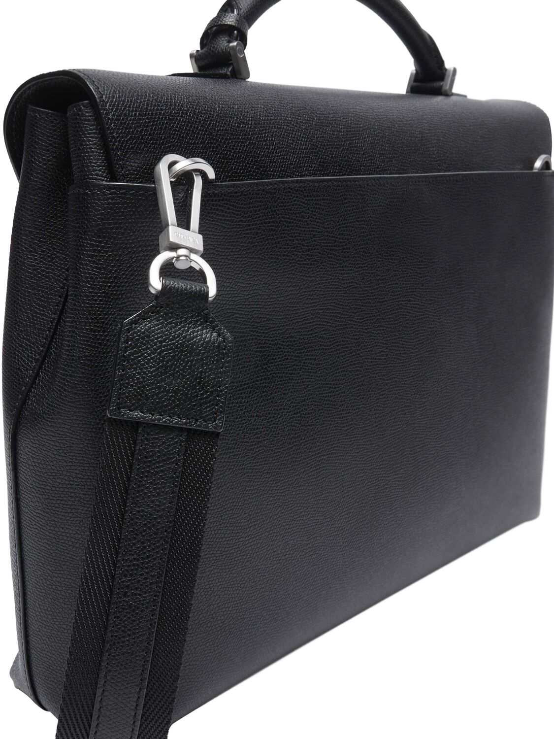 Shop Valextra Avietta Leather Briefcase In Black