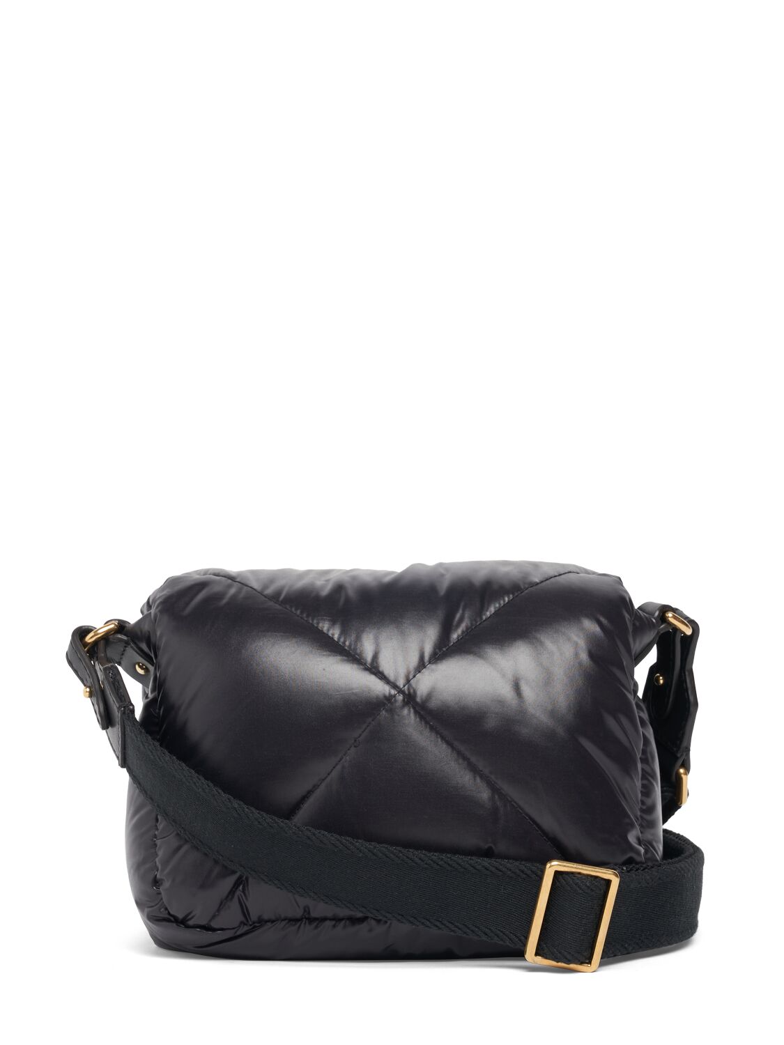 Shop Moncler Mini Puf Quilted Nylon Crossbody Bag In Black