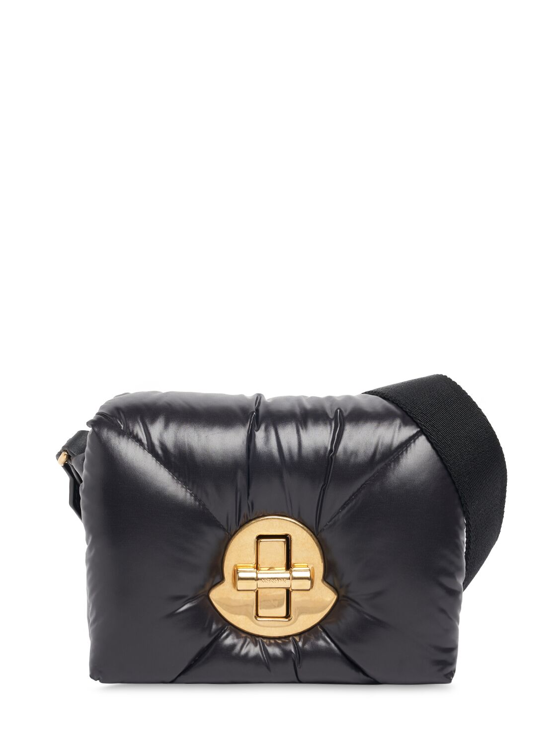 Moncler Mini Puf Nylon Crossbody Bag In Black