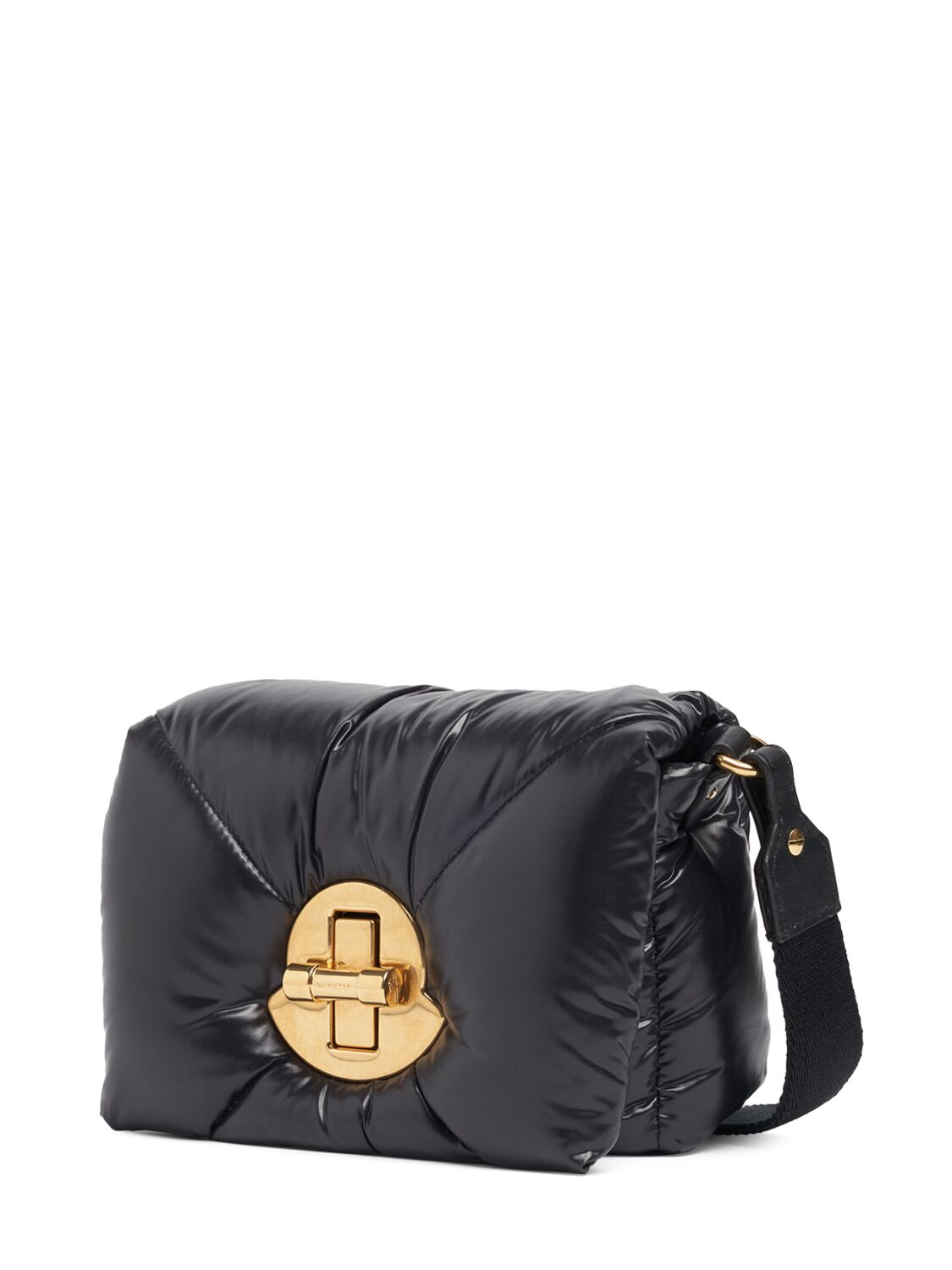 Shop Moncler Mini Puf Quilted Nylon Crossbody Bag In Black