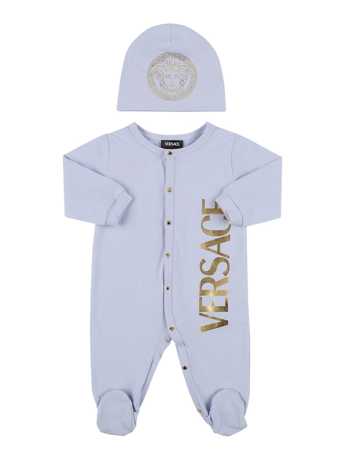 Image of Cotton Jersey Romper & Hat