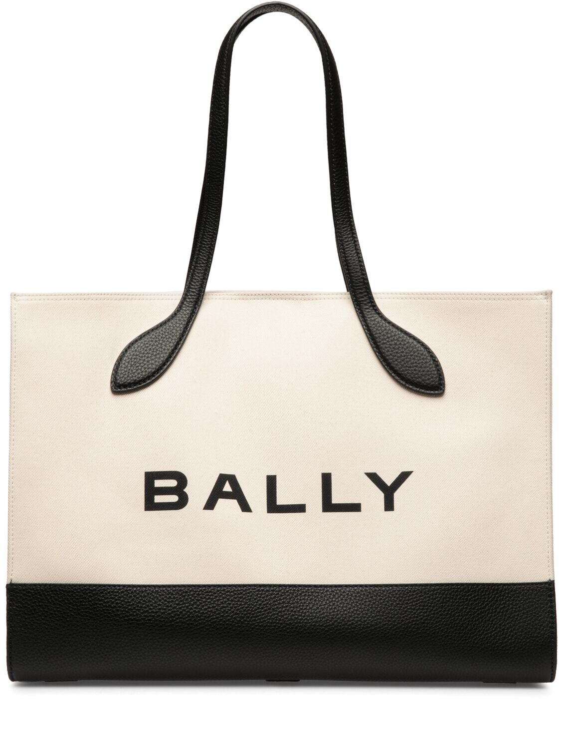 Bally Keep On Logo-stamp Canvas Tote Bag In Natural,black