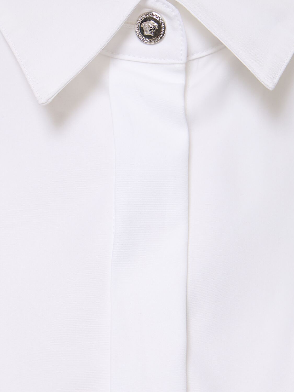 Shop Versace Cotton Poplin Shirt In White