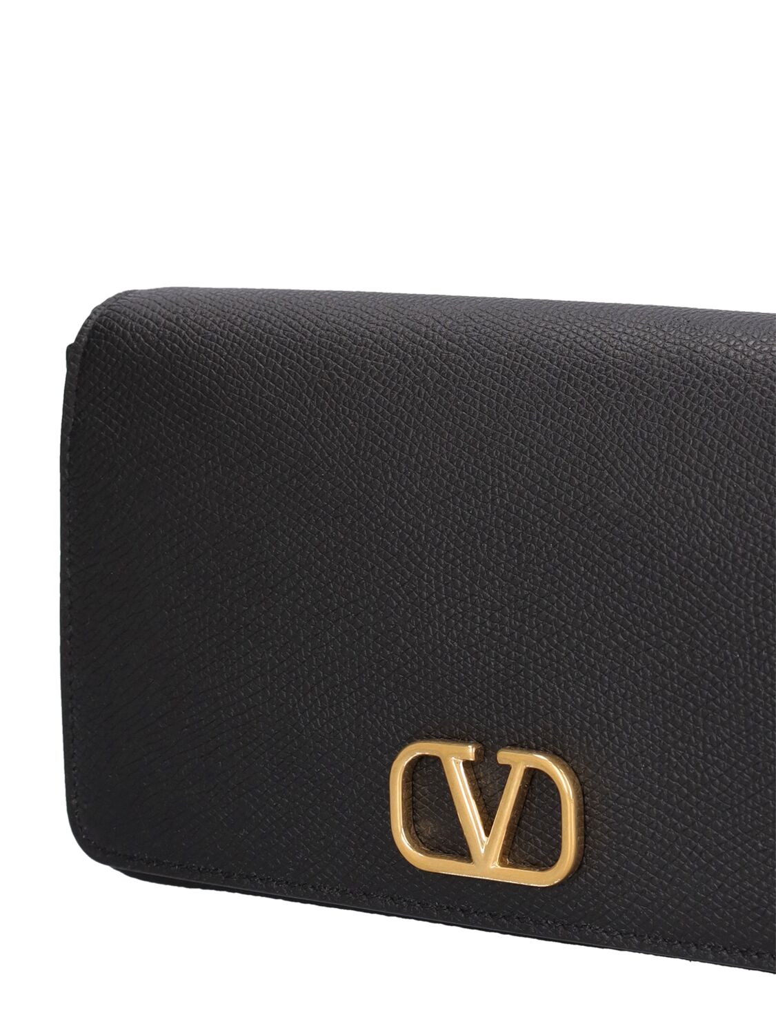 Shop Valentino V Logo Signature Leather Pouch In Schwarz