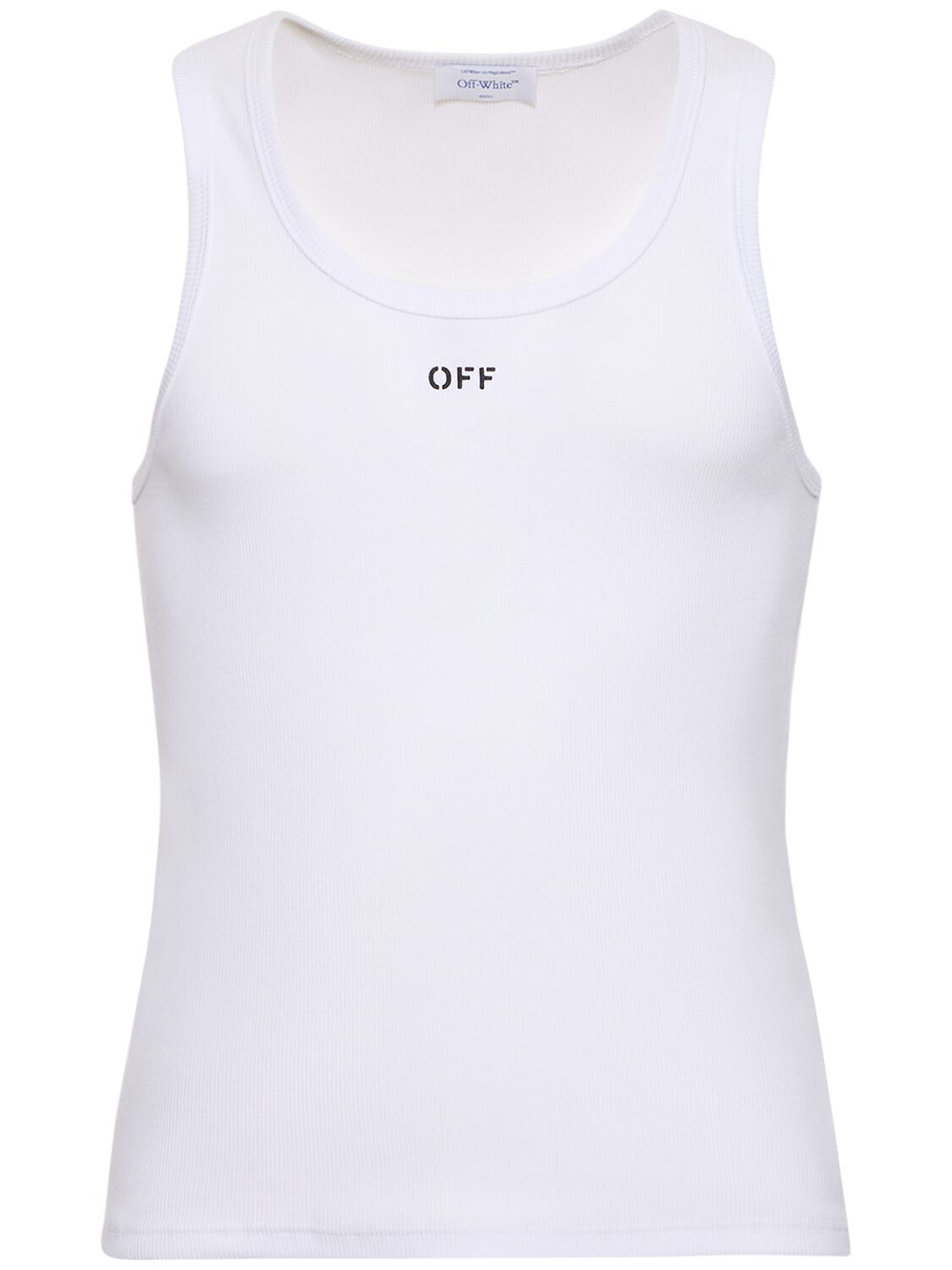 Shop Off-white Off Stamp Cotton Blend Tank Top In White