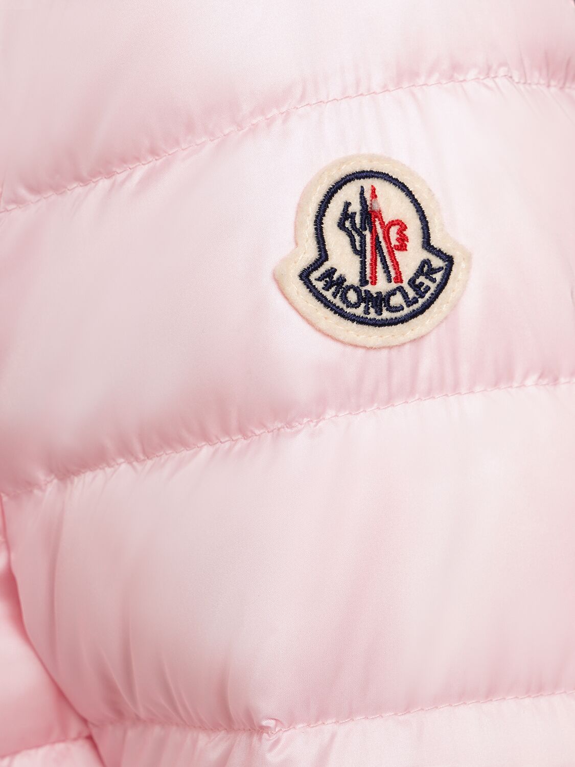 Shop Moncler Lans Short Nylon Down Jacket In Rose