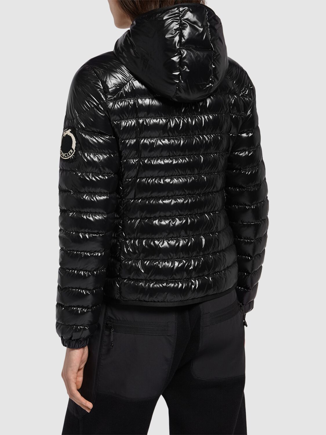 Shop Moncler Cny Bixi Nylon Laquè Down Jacket In Black