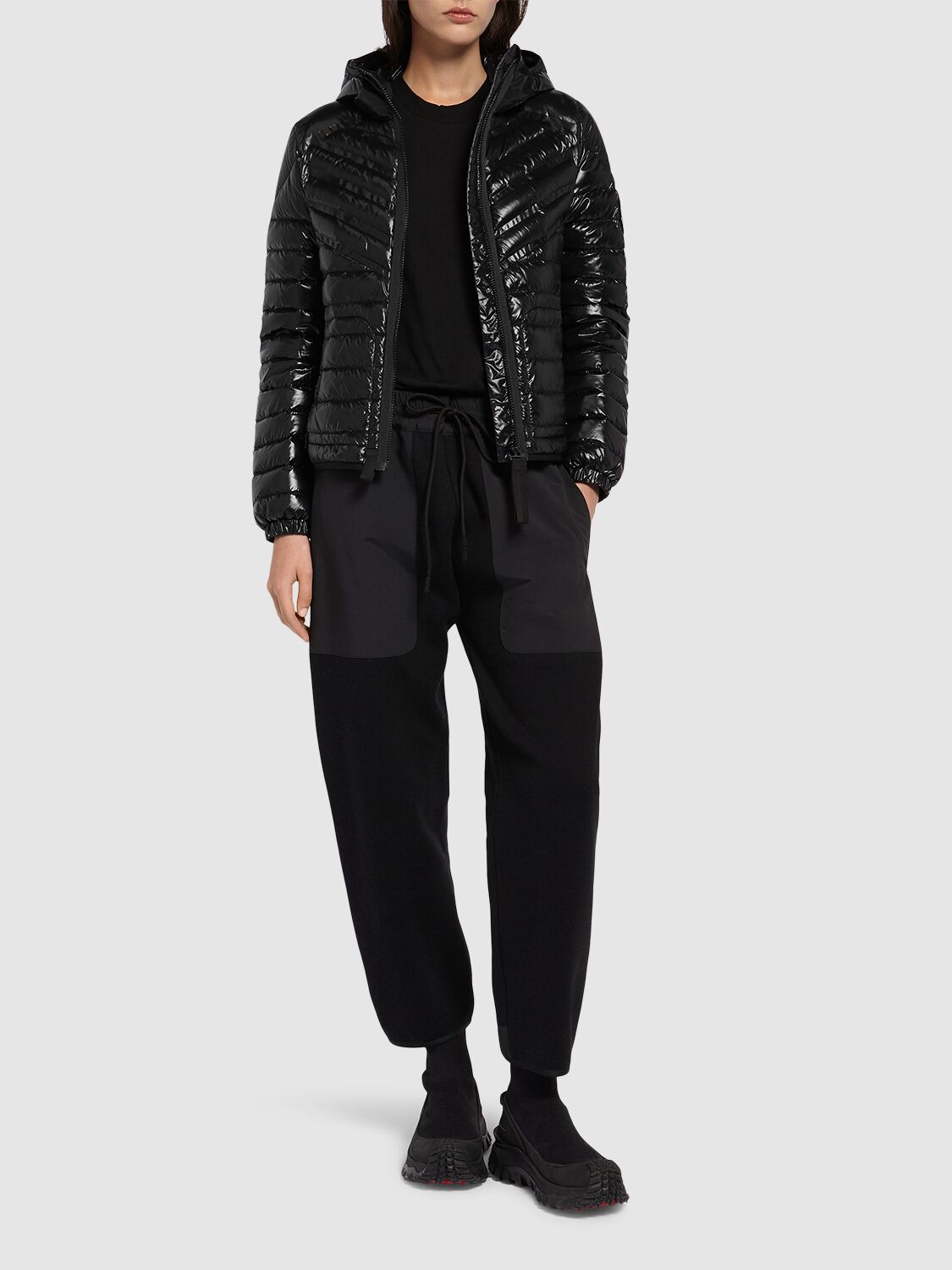 Shop Moncler Cny Bixi Nylon Laquè Down Jacket In Black